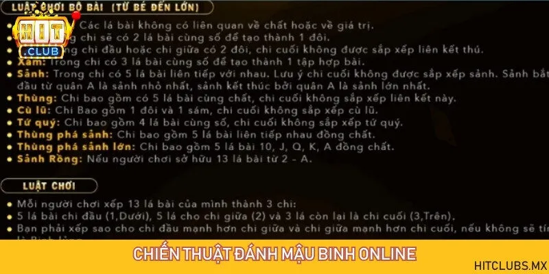 Các chiến thuật bất bại khi chơi Mậu Binh online