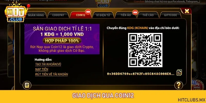 Sử dụng sàn giao dịch tiền mã hóa Coin12 để nạp tiền nhanh chóng